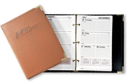 Stitched Tan Faux Leather Binders/Planners