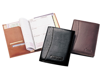 black, brown and cognac leather agendas